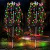 Solar Garden Lights Outdoor Decorative Waterproof, 69LED Swaying Tree Solar Lights for Outside, Butterfly Flower Lights Solar Power Yard Decor