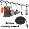 Веревка для белья с крючками, износостойкий, прочный, быстросъемный ремень для хранения в кемпинге, аксессуары для палатки