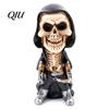 Skeleton Figurine Collectible Halloween Warrior Sculpture, Resin Art Soldier Statue Home Decor, Gunner Realistic Skull Model Ornaments for Desktop