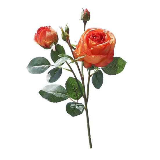 Искусственная роза со стеблем, зеленые листья, реалистичный искусственный цветок, украшение для свадебной вечеринки, домашнего офиса, стола, искусственная цветочная ветка, украшение