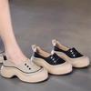Shallow Single Shoes Autumn New 2024 Sets of Feet Roman Heightening Bag Head Thick Sole Woven Breathable Casual Single Shoes Women
