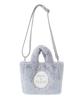 De Apparel EC Exclusive Fur Tote Bag for Grayish Blue [Maison Fleur] 2-way Women,