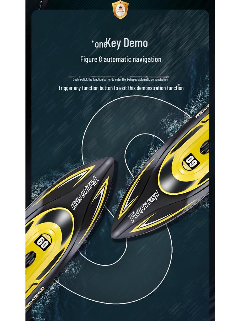 HJ812 Высокоскоростной гоночный катер на радиоуправлении - 2.4G Электрическая водная игрушка, 25 км/ч.