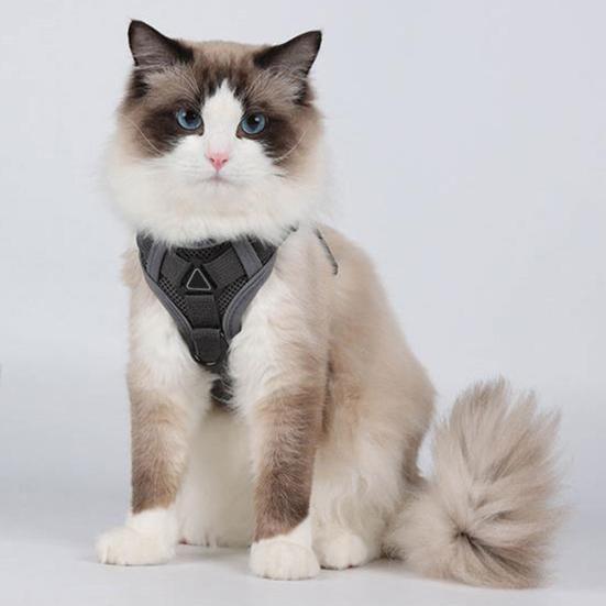 Yousheng Cat Harness And Leash Reflective Strips Jacket Breathable Adjustable Vest Harness Escape Proof Easy Control Leash for Cats