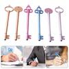 6Pcs Vintage Key Shaped Gel Ink Pen 0.38MM Needle Tip Smooth To Write Novelty Gel Pen Stocking Fillers for Student