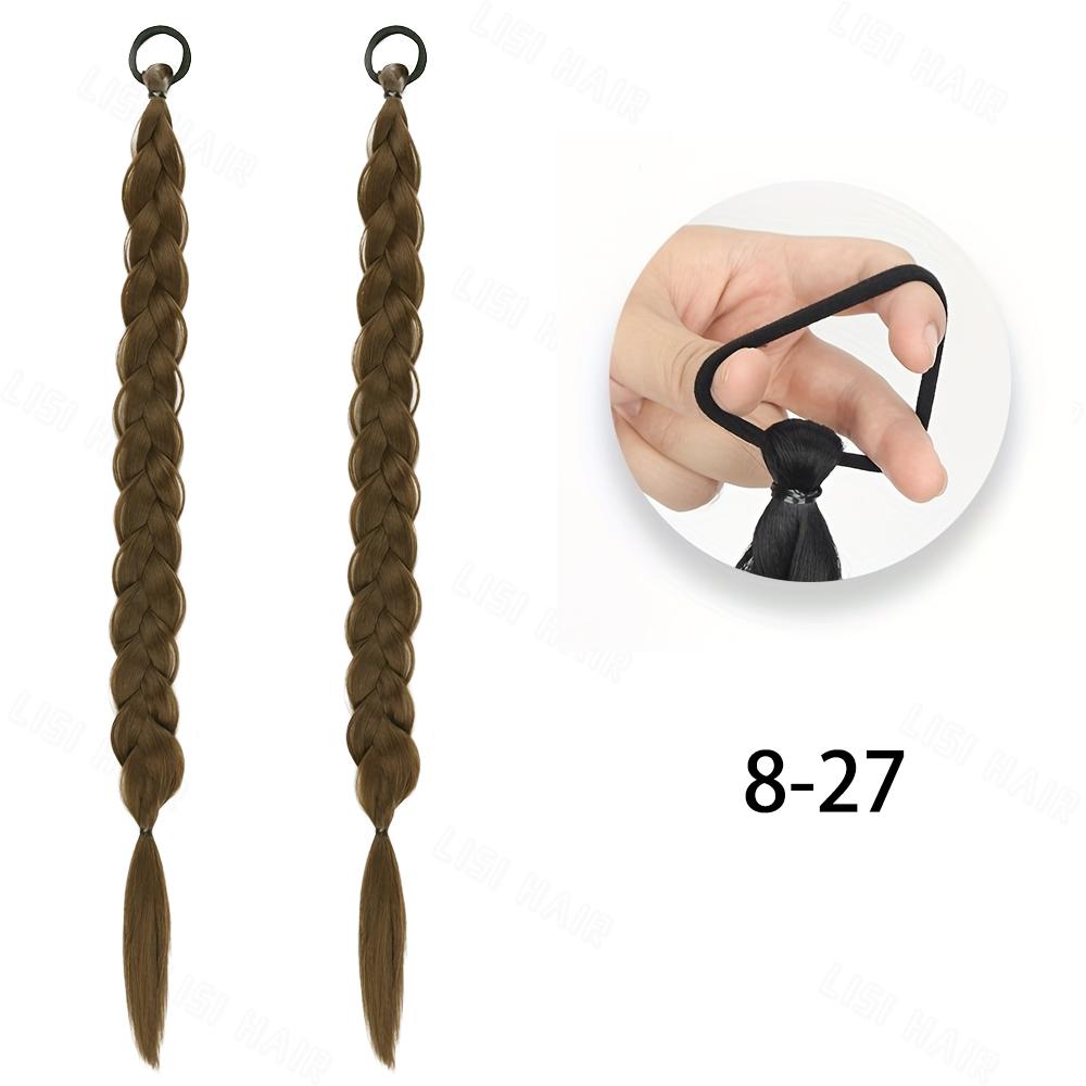 Синтетические волосы с резинкой, накладные волосы, натуральный вид, прямые, длинные, плетеные, хвостики для женщин, для вечеринок, ежедневного использования