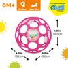 Погремушка Bright Starts Oball - Нежно-розовый (0 месяцев и старше) - Игрушка для коляски, Прорезыватель, Погремушка, Мяч для софтбола - Подарок на День Рождения ребенка