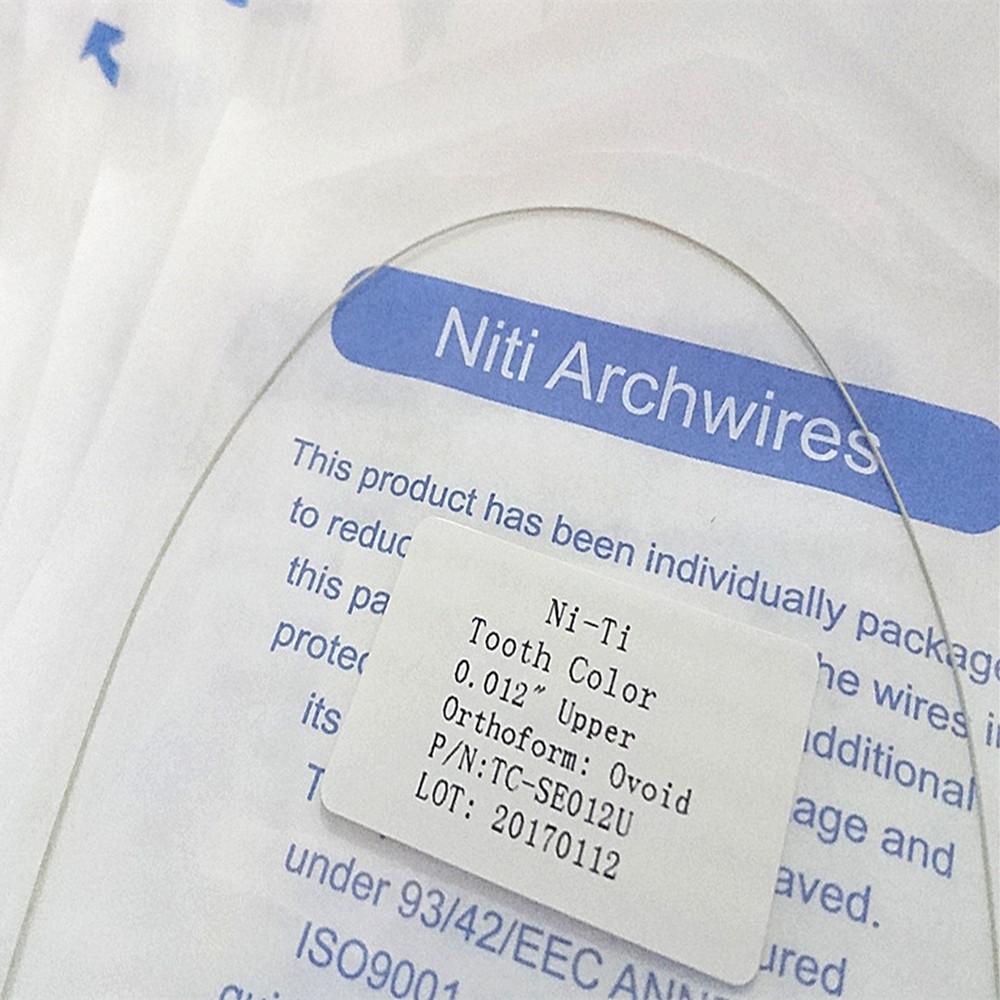 Dental Orthodontic NiTi Super Elastic Invisiable Tooth Color Arch Wire Round Rectangular Ovoid Shape Material