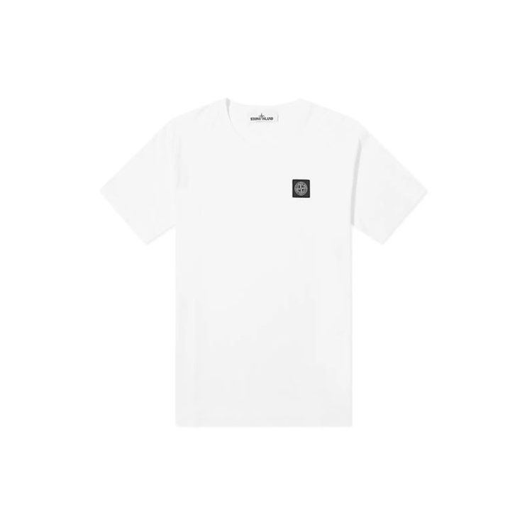 STONE ISLAND Футболка с логотипом, белая, унисекс, топы 741524113-V0001