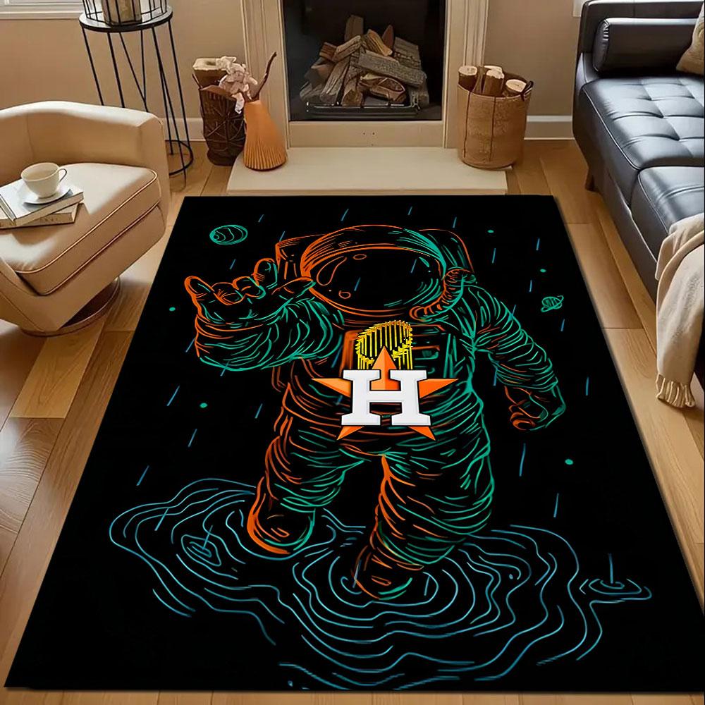 Astronaut Adventure on Saturn Patterned carpet, non slip mat suitable for living room and bedroom sofas