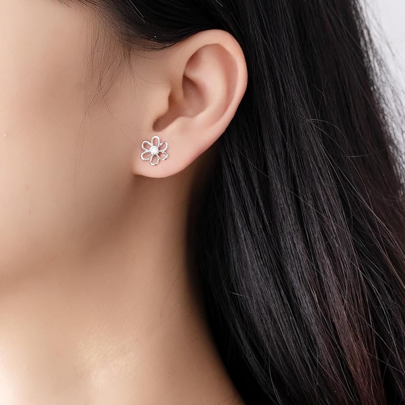 Moissanite Earrings Diamond Earrings Ladies Earrings Highest Grade Color Grade VVS1 D Color Moissanite Both Ears S925 Silver 18K White Gold Plating