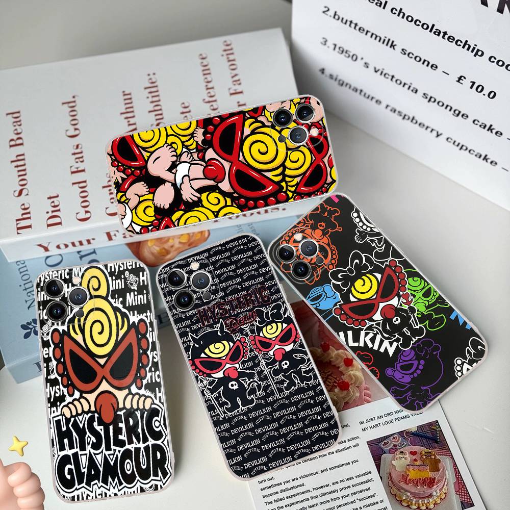 Japan Fashion H-Hysteric M-Mini For iPhone 17 16 16e 15 14 13 12 11 Pro Max Mini Plus Phone Case