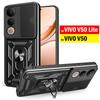 Funda for VIVO V50 Lite Case Slide Camera Protection Ring Stand Shockproof Back Cover for VIVO V50 Capa Funda