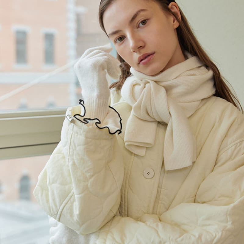 Atempo ШЕРСТЯНЫЕ ВЯЗАНЫЕ ПЕРЧАТКИ_слоновая кость