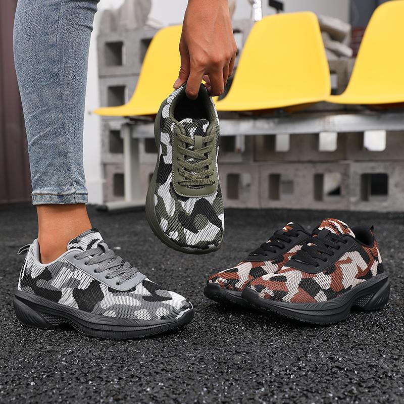 Wide Toe Sneakers For Women Breathable Soft Sole Camouflage Walking Shoe New Military Training Special Off-Road Flat Men'S Shoes
