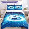 3PC Custom Name Energetic Soccer Ball Bedding Set Duvet Cover Closure Includes 1 Duvet Cover & 2 Pillowcases for Bedroom