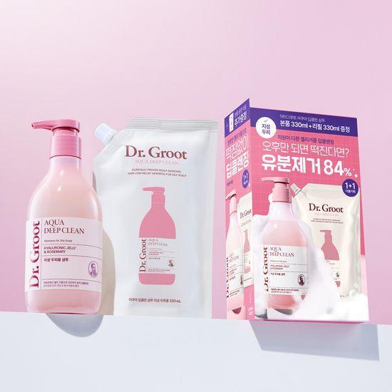 Dr. Groot Aqua Deep Clean Hair Loss Symptom Relief Shampoo 330ml+330ml (Oily Scalp/Itchy Scalp)