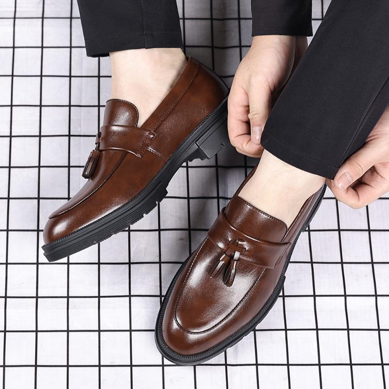 Мужские Новые Лоферы с Кисточками Business Casual Дышащие Удобные Увеличивающие Рост Нескользящие Легкие Молодежный Тренд