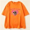 Cotton Casual Loose Black Tshirt Im Just A Girl Letter Print Cute Heart Mouse Pattern Fashionable Unisex Tops