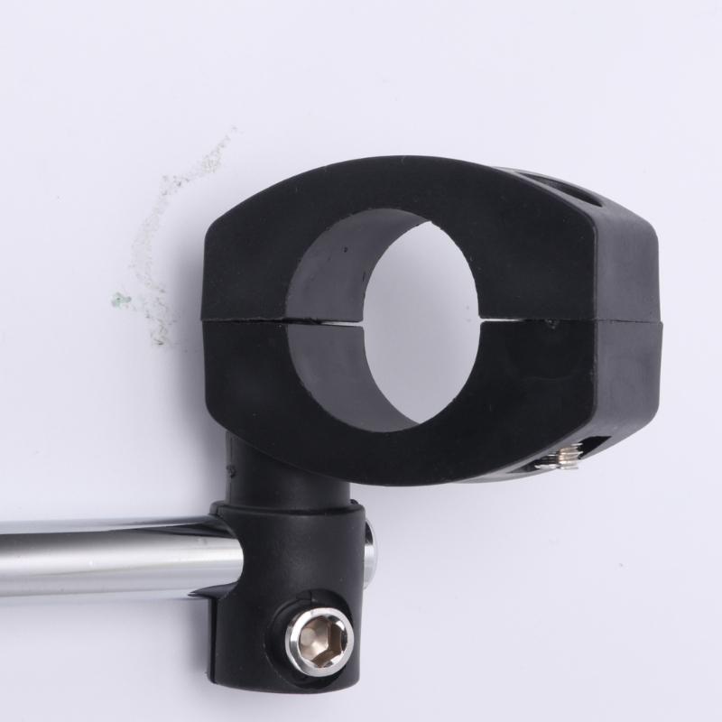 Motorcycle Windscreen Bracket Pair with Split Handlebar Clamps, Articulating Angle Adjustment, and Three Padded Contact Points per Bracket for