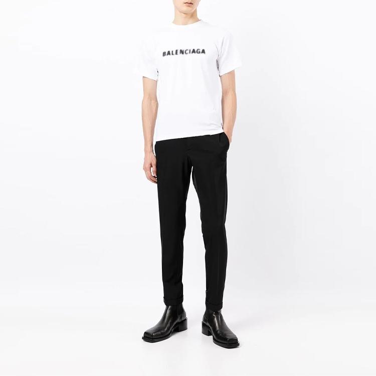 Balenciaga Blurred Logo T-Shirt 'White Black' Unisex 661705TKVD59040