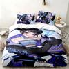 Kpop demon hunters 3pc set Perfect for bedroom use Comfortable bedding set includes a duvet cover and two pillowcases Ideal birthday or Christmas gift