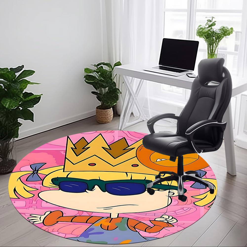 1pc Rugrats Office Round Area Rug, Under Office Chairs Bedroom Living Room Home Decor a1022164