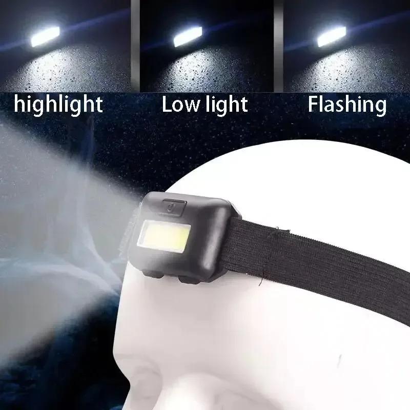 Мини-фара COB LED Headlamp 3 Modes Водонепроницаемый Headlight Head Flashlight Torch Lanterna Для кемпинга на открытом воздухе Ночная рыбалка