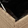 Garden Storage Box with Wheels Beige 110 x 55 x 73 cm Poly Rattan