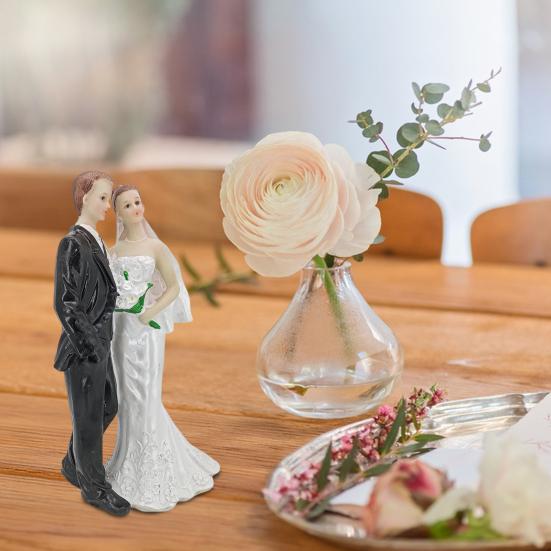 Статуэтка пары Свадебный торт Топпер Смола Фигурка невесты и жениха Настольное украшение для Дня святого Валентина Юбилейная декорация