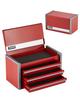 Metal Tool Box, 8.6-inch, Portable Metal Tool Box with 3 Drawers, Small Tool Chest with EVA Liners and PP Feet Pads