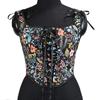 Women's Elegant Cropped Vintage Sleeveless Flower Lacing Slim Fit Party Club