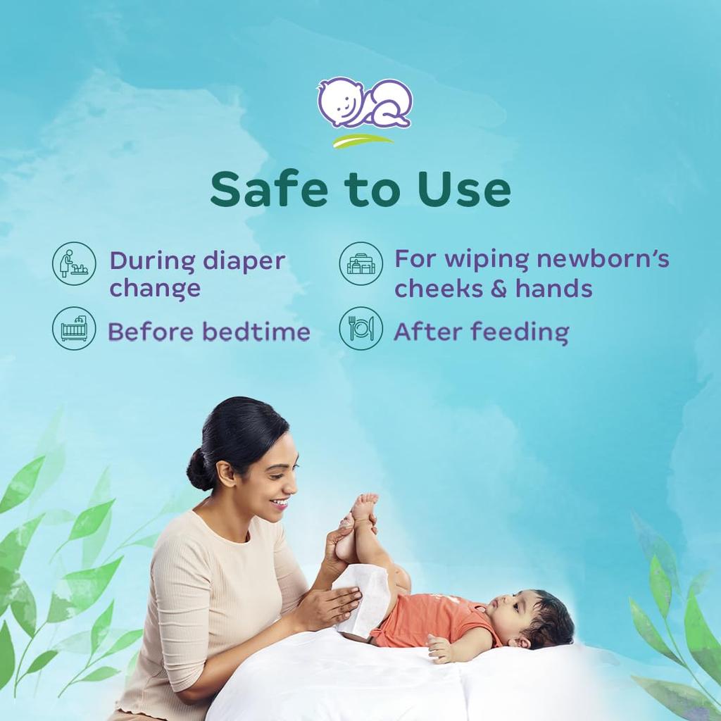 Himalaya Nature Touch Water Baby Wipes 72 Count Pack of 3 Sensitive Skin Biodegradable