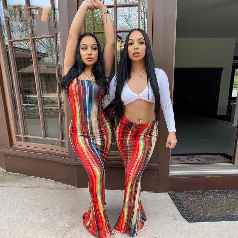 Women's Summer Printed Slim Sexy Sheath Long Dresses