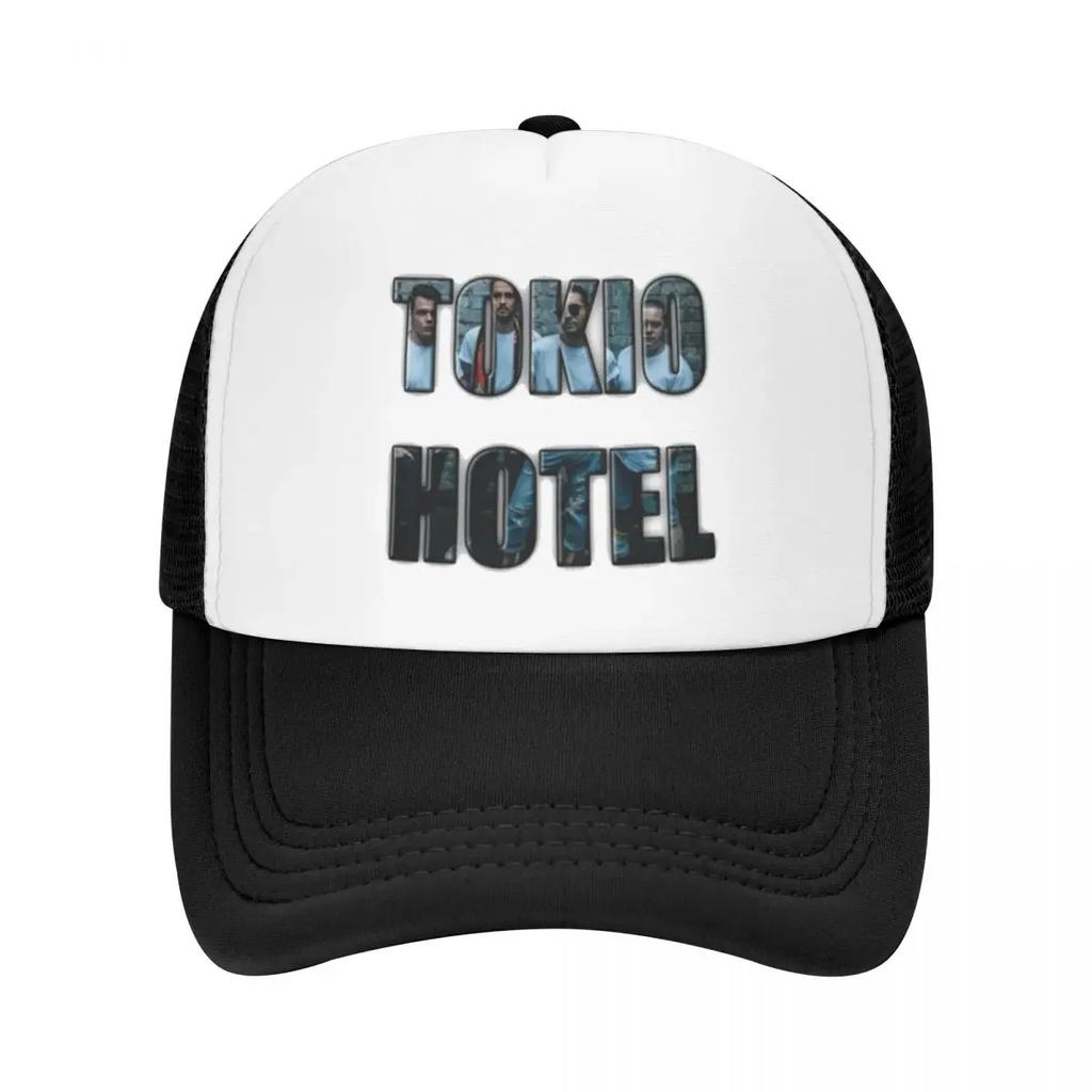 Индивидуальные сетчатые бейсболки Tokios Hotel Kaulitz для путешествий, женские, мужские, персонализированные, мужская пляжная панама, кепка с козырьком