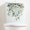 Green Plant Leaves Flower Toilet Stickers Bathroom Wall Decor Decals Living Room Home Decoration Beautify Self-Adhesive Poster