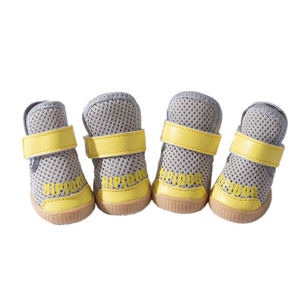4pcs/set Anti-drop Mesh Dog Shoes Wear-resistant Pet Sneakers Pet Paw Protectors  Spring