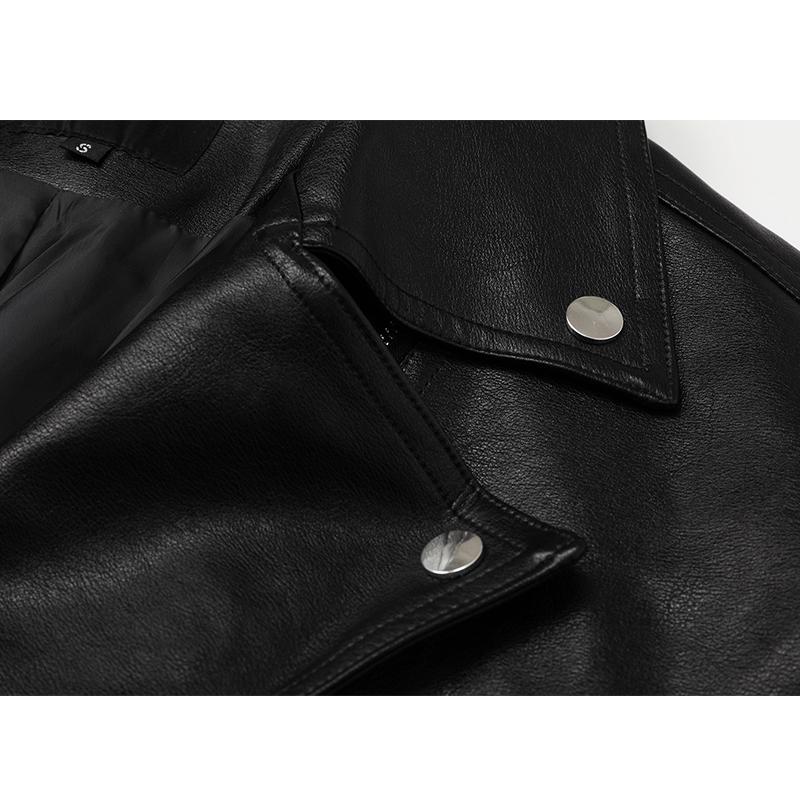 Осенняя женская свободная байкерская куртка из искусственной кожи, уличное пальто бежевого, черного цвета, женская верхняя одежда в стиле панк, куртка из искусственной кожи