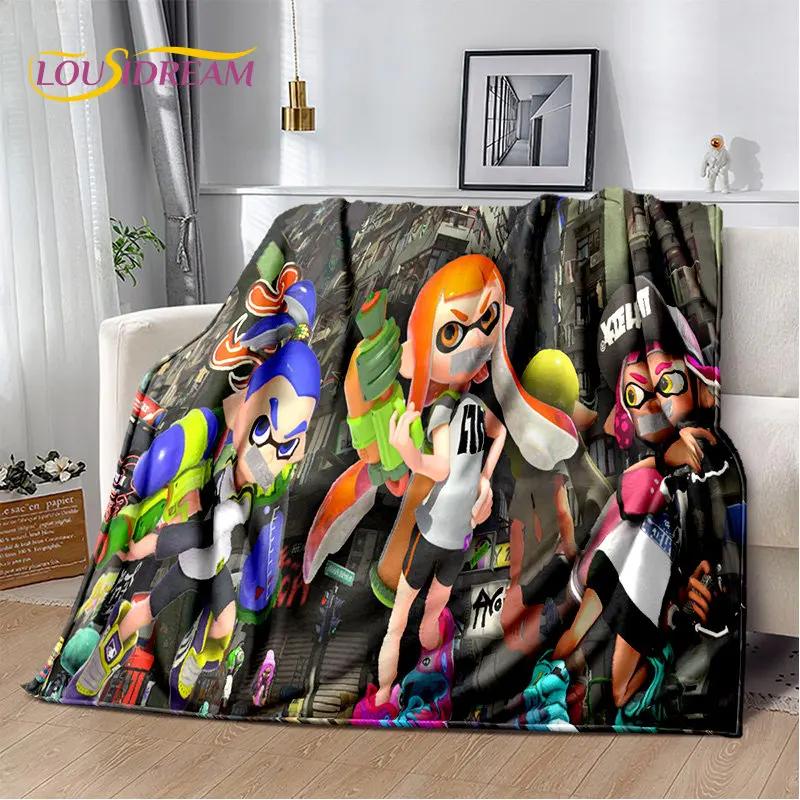 Мягкое плюшевое одеяло с играми, Splatoon, мультфильмом, фланелевое одеяло, одеяло для гостиной, спальни, кровати, дивана, чехол для пикника Bettdecke