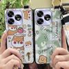 Shockproof Protective Phone Case For UMIDIGI A15/A15C Wristband Cartoon Kickstand Waterproof Durable Soft Case Ring Cute