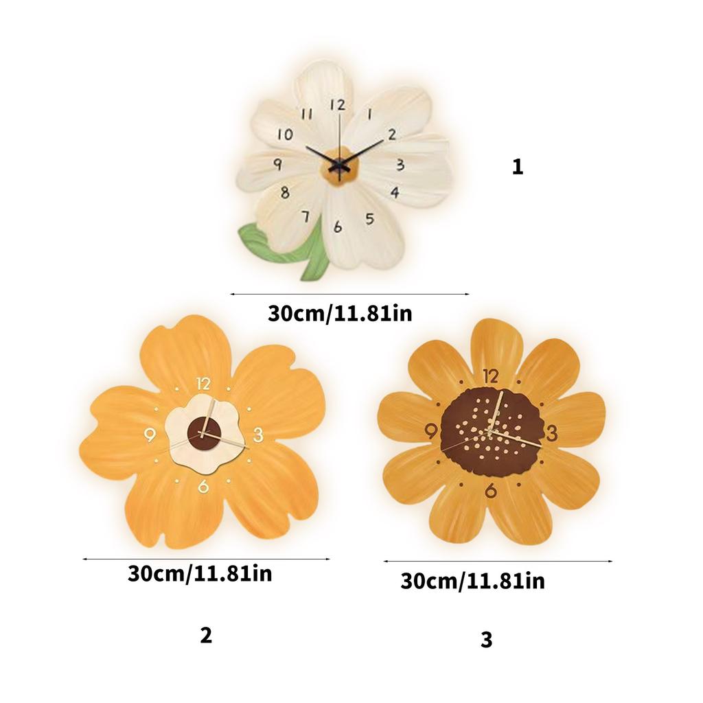 Креативные Цветочные Декоры Настенные Часы со Встроенной Подсветкой Идеально Подходят для Спален Гостиной Настенные Часы на Батарейках