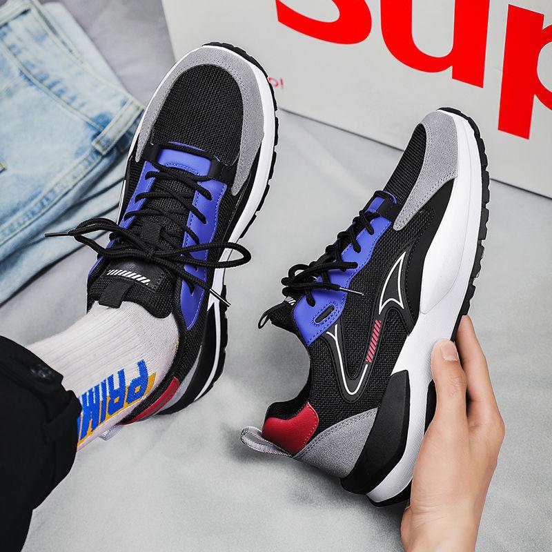 Trend Casual Sports Men's Shoes 2025 Spring Korean Version of Fly-woven Mesh Men's Outdoor Trendy Fashion Running Shoes