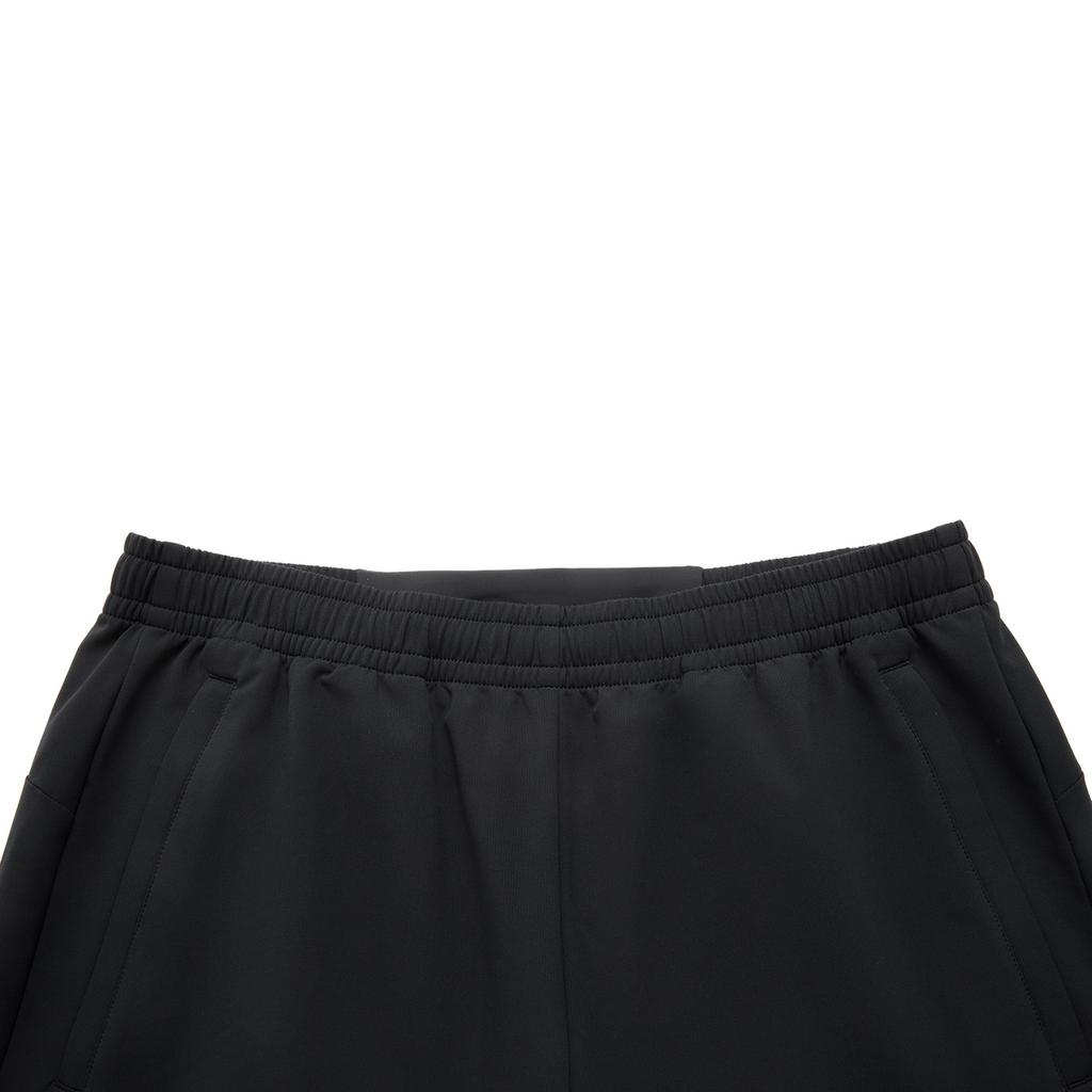 Li Ning Running Series однотонные спортивные брюки со шнуровкой и средней посадкой, удобные дышащие повседневные мужские брюки черного цвета AYKU173-1