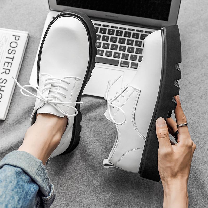 New Men's Genuine Leather Thick Sole Outdoor Work Wear Shoes Comfortable Anti Slip Durable and Versatile Big Head Leather Shoes