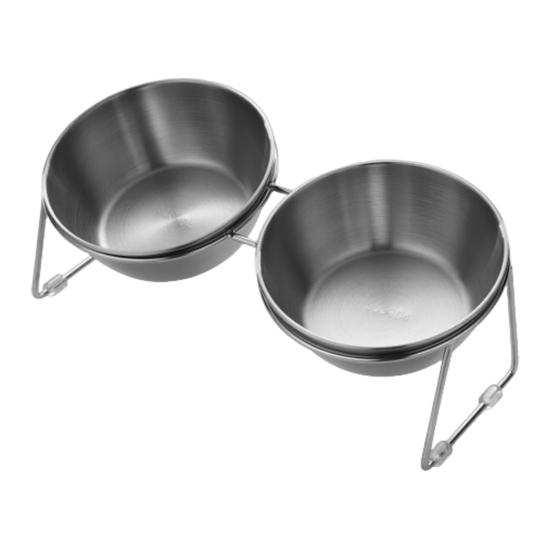 Приподнятая миска для кошек из нержавеющей стали, наклонная приподнятая миска для кошек с металлической подставкой