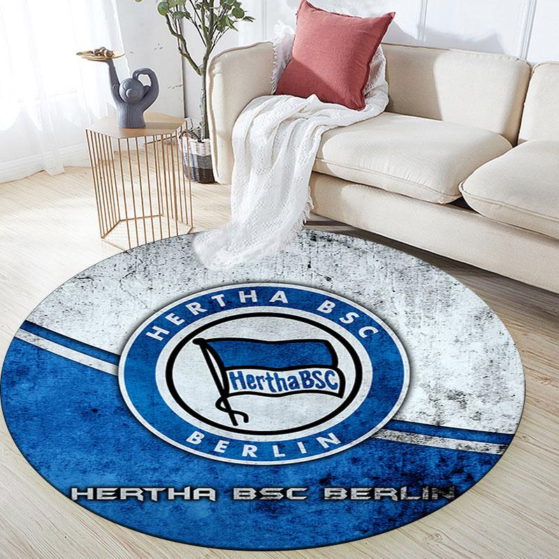 Hertha BSC Art pattern round rug,Carpet Rug for Living Room Bedroom Playroom ,Non-slip Floor Mat,Holiday Gifts and Birthday Gifts.