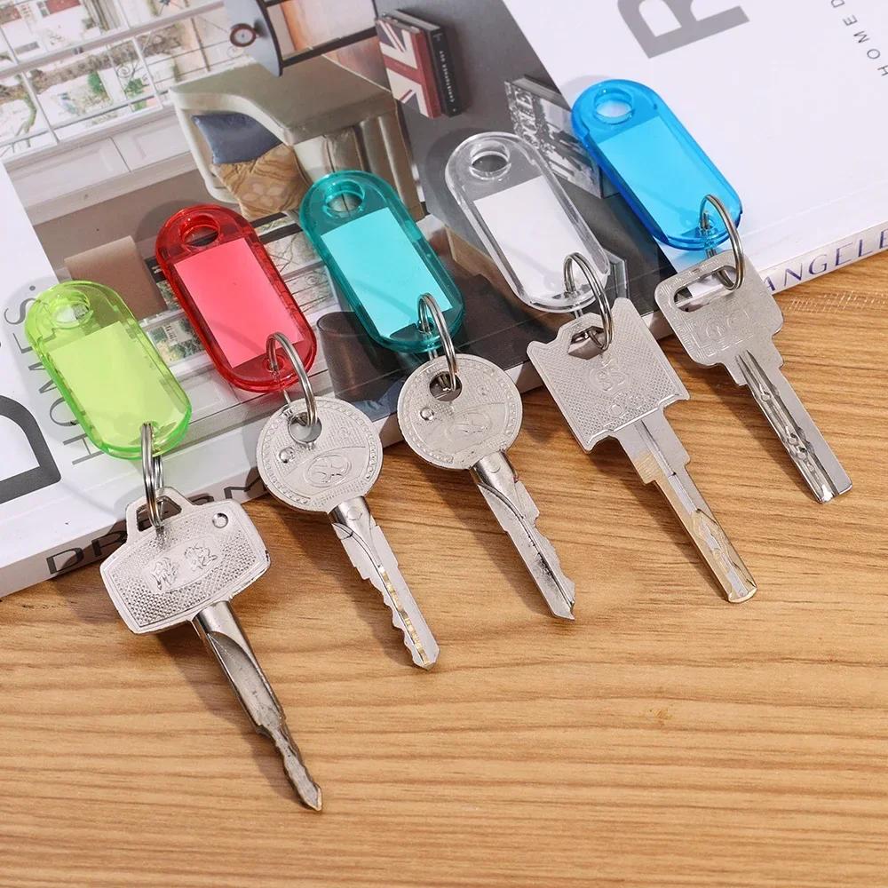 5-50Pcs Multicolor Keychain Key ID Label Tags Luggage ID Tags Hotel Number Classification Card Key Rings Keychain random colors