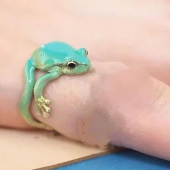 2Pcs Rings Lightweight Handmade Tree Frog Finger Ring Animal Accessory Jewelry
