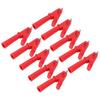 10Pcs Test   Crocodiles Clip Brass PVC Insulated Safety Multimeter Clips for 4mm Banana PlugRed