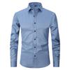 Elastic Long Sleeved Shirt for Men's Work, Business, Plus Size Formal Shirt, Thin